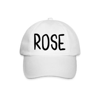 Rose Custom Name Schriftart Text Geburtstag - Baseballkappe - Weiß/Weiß - Vorne