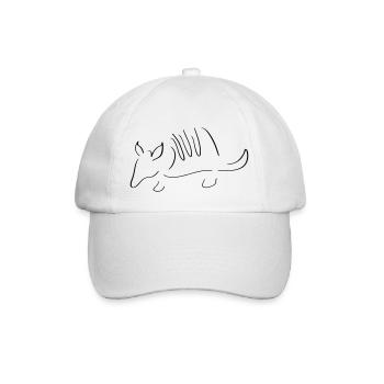 Armadillo Line Art - Minimalist - Baseball Cap - white/white - Front
