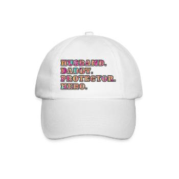 Husband Daddy Protector Hero - Baseball Cap - white/white - Front