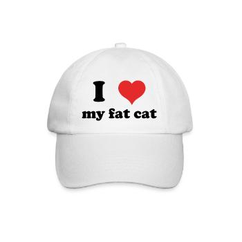 I love my fat cat - Baseball Cap - white/white - Front