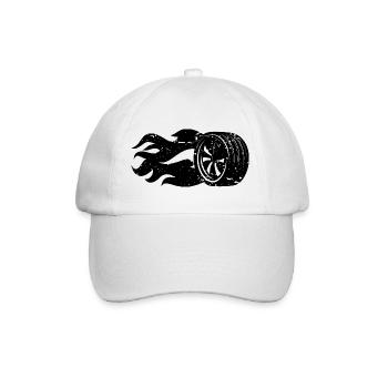Burning Tire Flames Motorsport - Baseball Cap - white/white - Front