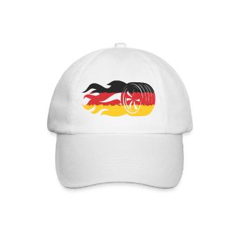 Allemagne Motorsport Burning Tire Flames - Casquette classique - blanc/blanc - Devant