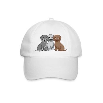 Drei Hunde - Baseballkappe - Weiß/Weiß - Vorne