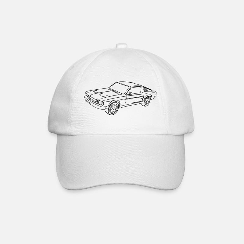 black - Baseballkappe - Weiß/Weiß