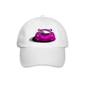 Voiture de sport Lambo violet - Casquette classique - blanc/blanc - Devant