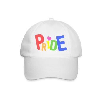 PRIDE Schriftzug - Baseballkappe - Weiß/Weiß - Vorne