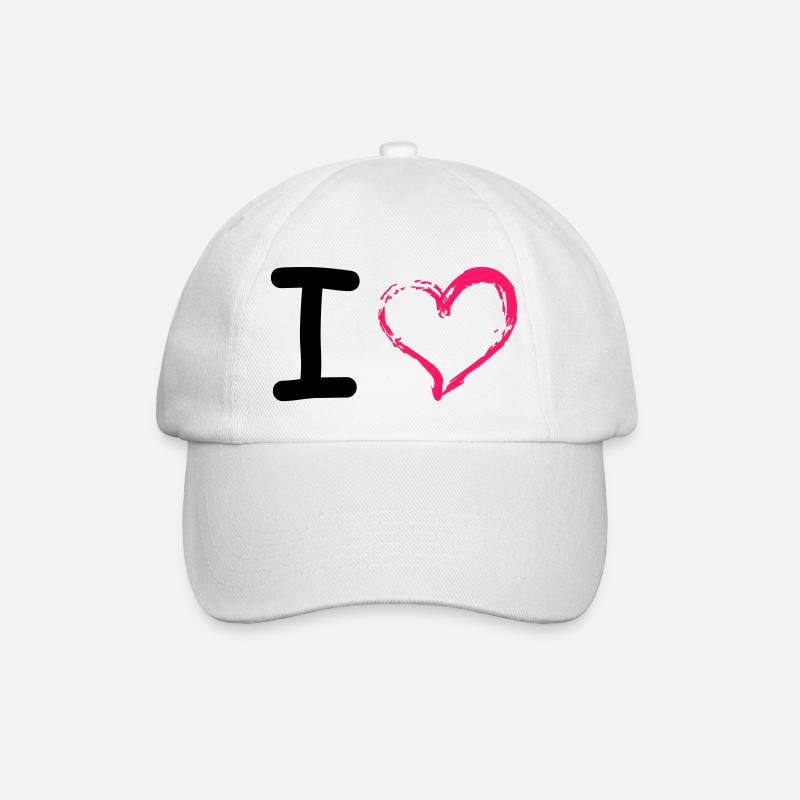 I Heart - Baseballkappe - Weiß/Weiß