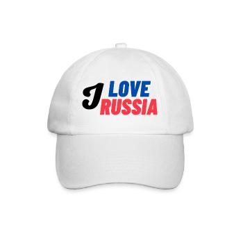 I Love Russia Farbblock - Baseballkappe - Weiß/Weiß - Vorne