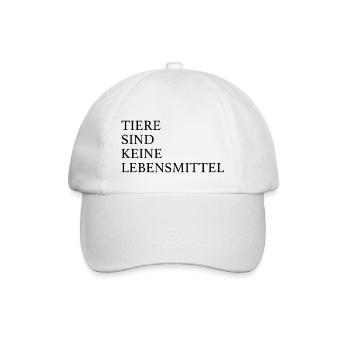 Tiere sind keine Lebensmittel - vegan - Baseballkappe - Weiß/Weiß - Vorne