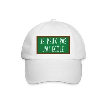 Je peux pas j'ai école / humour rentrée des classe - Casquette classique - blanc/blanc - Devant