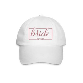 Bride Est. 2023 Engagement Bridal Shower Wedding - Baseball Cap - white/white - Front