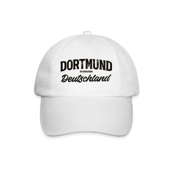 Dortmund Deutschland Vintage Schriftzug - Baseballkappe - Weiß/Weiß - Vorne