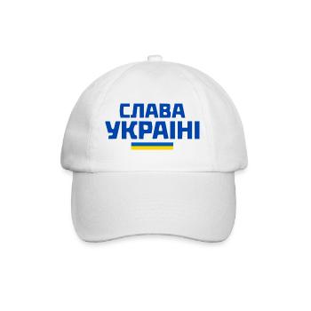Slava ukraini - Baseballkappe - Weiß/Weiß - Vorne