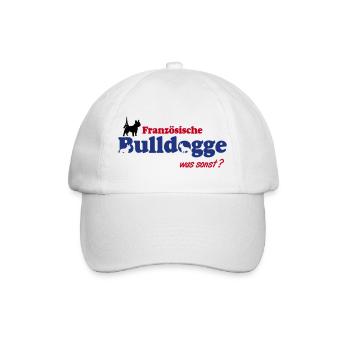 Französische Bulldogge Logo - Baseballkappe - Weiß/Weiß - Vorne