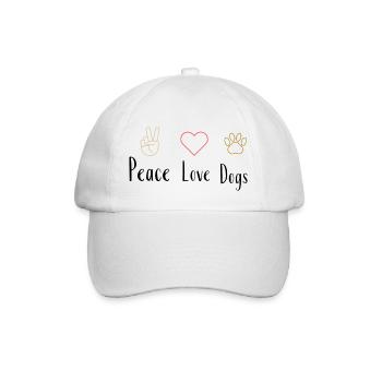 Peace Love Dogs - Baseballkappe - Weiß/Weiß - Vorne