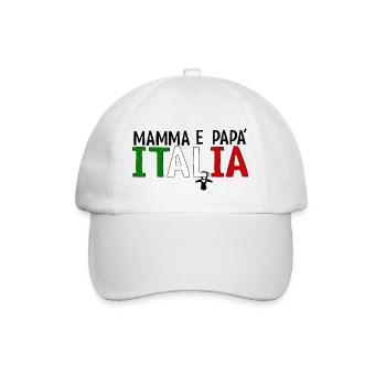 Mamma e papa Italia - Baseballkappe - Weiß/Weiß - Vorne