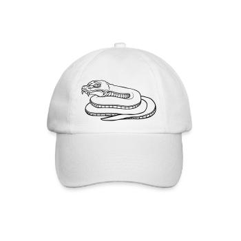 Gefährliche böse Schlange Design - Baseballkappe - Weiß/Weiß - Vorne