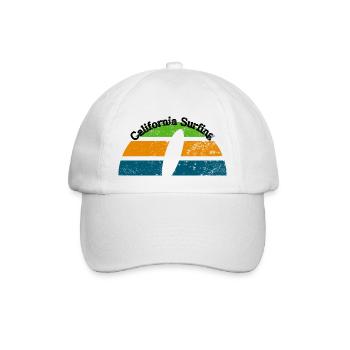 Kalifornisches Surfen Design - Baseballkappe - Weiß/Weiß - Vorne