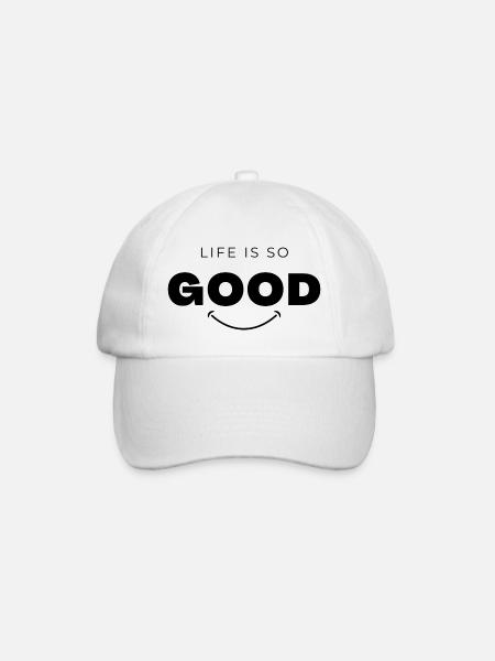 T-shirt positive attitude - Casquette classique - blanc/blanc
