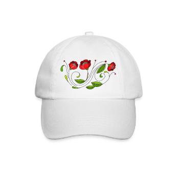 Blumen - Baseballkappe - Weiß/Weiß - Vorne