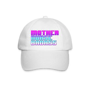 Mère infirmière Badass - Casquette classique - blanc/blanc - Devant