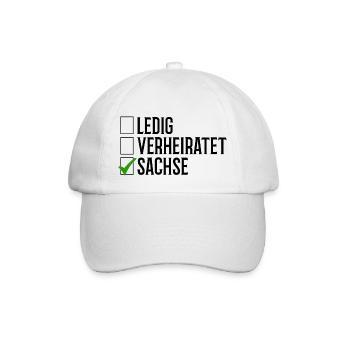 Sachsen Verheiratet Ledig - Baseballkappe - Weiß/Weiß - Vorne