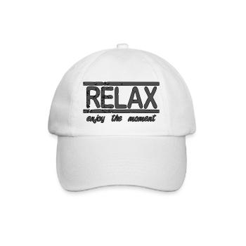 relax enjoy the moment - Baseballkappe - Weiß/Weiß - Vorne
