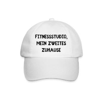Fitnessstudio mein Zuhause - Baseballkappe - Weiß/Weiß - Vorne
