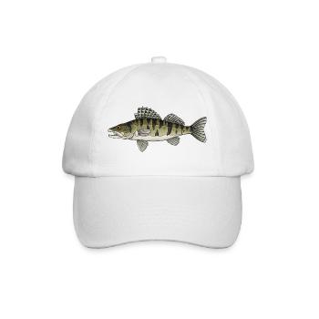 Conception de poissons prédateurs à zanders pour pêcheurs - Casquette classique - blanc/blanc - Devant