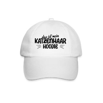 Katzenspruch Das ist mein Katzenhaar Hoodie - Baseballkappe - Weiß/Weiß - Vorne