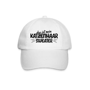 Katzenspruch Das ist mein Katzenhaar Sweater - Baseballkappe - Weiß/Weiß - Vorne