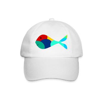 SARDINE. FISH. APRIL FOOL. EASTER. SEA - Baseball Cap - white/white - Front