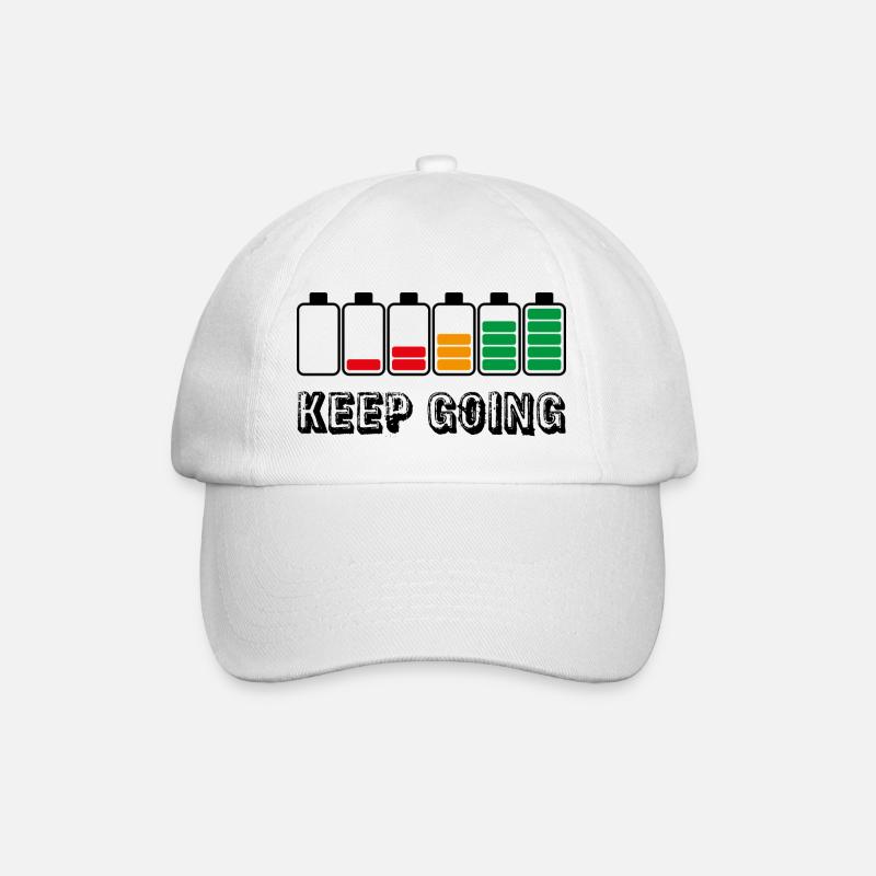 keep going - Baseball Cap - white/white