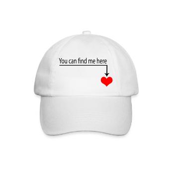 Rotes Herz Geschenkidee - Baseballkappe - Weiß/Weiß - Vorne
