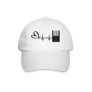 Piano Music Instrument - Baseball Cap - white/white - Front