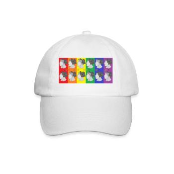 Woman with colored pop art illustration - Baseball Cap - white/white - Front