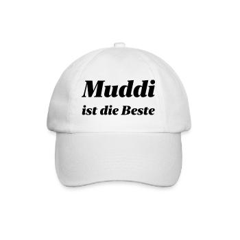Beste Muddi - Baseballkappe - Weiß/Weiß - Vorne