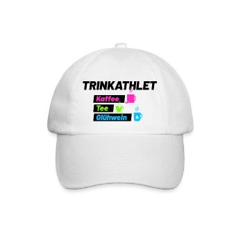Trinkathlet schwarz - Baseballkappe - Weiß/Weiß - Vorne