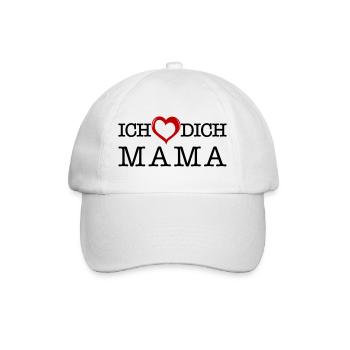 Ich lieb dich Mama - Baseballkappe - Weiß/Weiß - Vorne