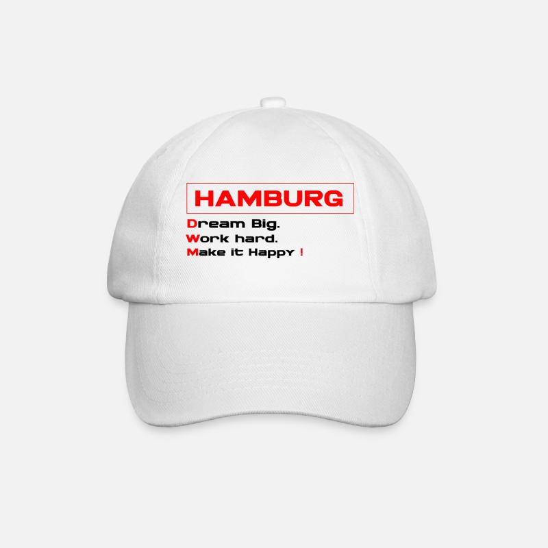 Hamburg Work hard - Baseballkappe - Weiß/Weiß