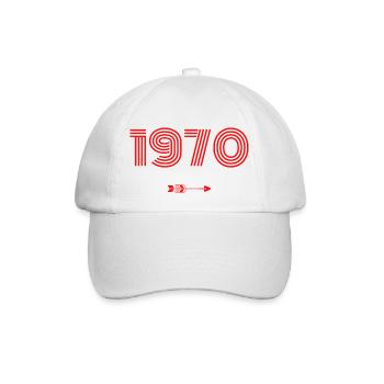 Né en 1970 - Casquette classique - blanc/blanc - Devant