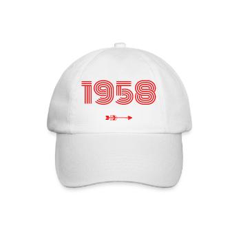 Born in 1958 - Baseball Cap - white/white - Front