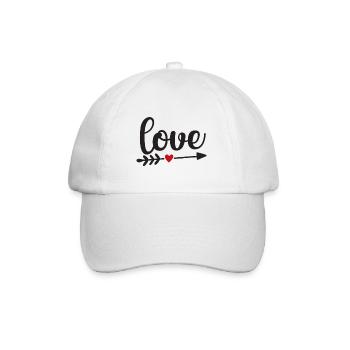 Love with arrow and red heart - Baseball Cap - white/white - Front