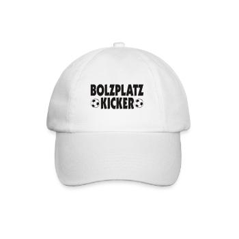 Bolzplatzkicker Fußball Fan Kicker - Baseballkappe - Weiß/Weiß - Vorne