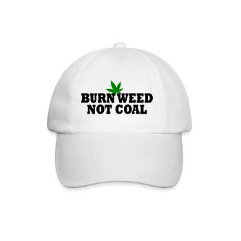 Burn weed not coal - Baseballkappe - Weiß/Weiß - Vorne