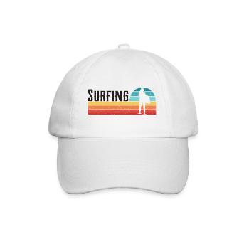 Surfen Surfer Retro Vintage - Baseballkappe - Weiß/Weiß - Vorne