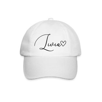 Livia Surname First Name Girl - Baseball Cap - white/white - Front