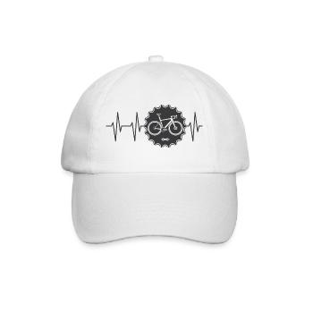 pulse bike logo with sprocket Team bike lap icon - Baseball Cap - white/white - Front