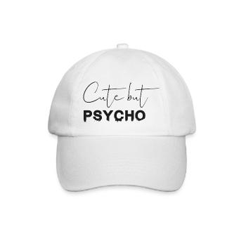 Cute but Psycho Shirt - Baseball Cap - white/white - Front