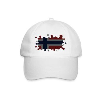 Norwegen Norwegen Flagge Skandinavien Norden Tor Viking - Baseballkappe - Weiß/Weiß - Vorne